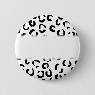 Badge Rond 5 Cm Modèle noir et blanc d'empreinte de léopard