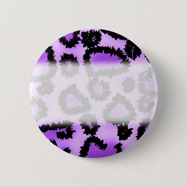 Badge Rond 5 Cm Modèle pourpre et noir d'empreinte de léopard (Devant)