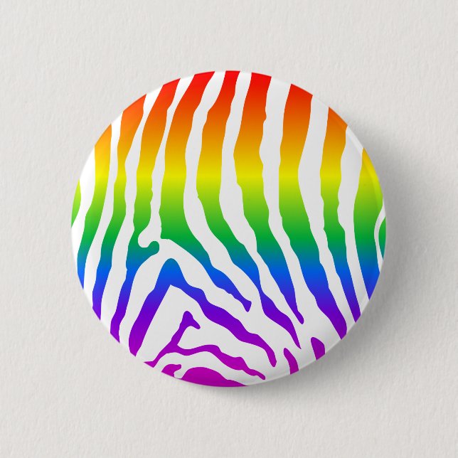 Badge Rond 5 Cm Modèle Rainbow Zebra (Devant)