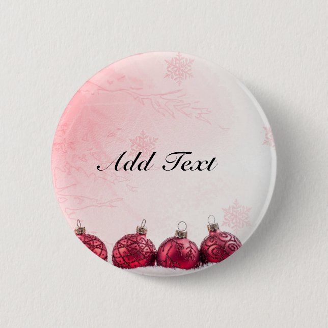 Badge Rond 5 Cm Modèle Red Christmas Baubles (Devant)