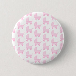 Badge Rond 5 Cm Modèle rose-clair et blanc de poussette de bébé
