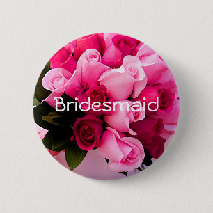 Badge Rond 5 Cm Modèle rose de goupilles de partie de Bachelorette