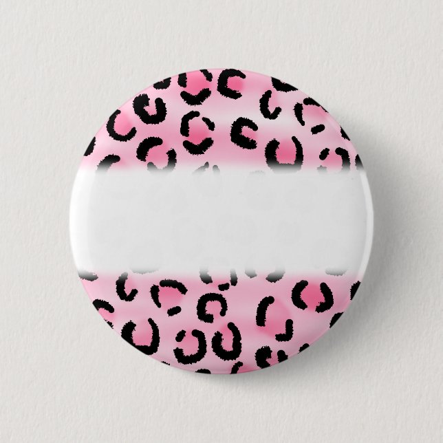 Badge Rond 5 Cm Modèle rose d'empreinte de léopard (Devant)