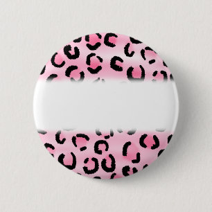Badge Rond 5 Cm Modèle rose d'empreinte de léopard