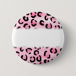 Badge Rond 5 Cm Modèle rose d'empreinte de léopard