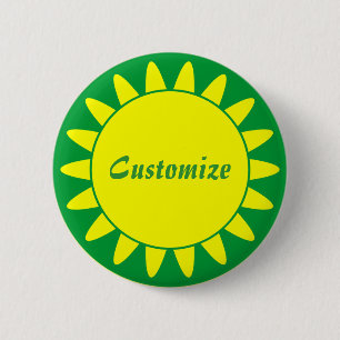 Badge Rond 5 Cm Modèle Sun Ray - 3 - Vert