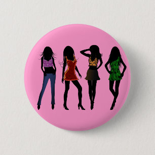 Badge Rond 5 Cm Modèles de mode avec des boutons en silhouette