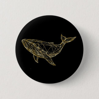 Badge Rond 5 Cm Modern Gold Geometric Whale