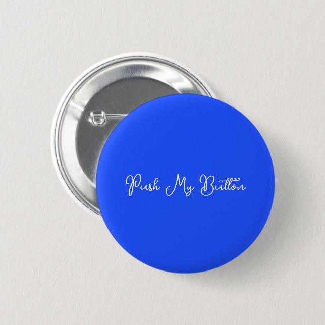 Badge Rond 5 Cm Modern Neon Solid Blue Customizable Round (Devant & derrière)