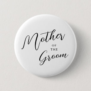 Badge Rond 5 Cm Modern Script Calligraphy Mother Of The Groom