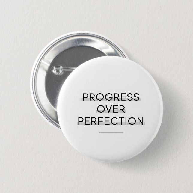 Badge Rond 5 Cm Modern typography progress over perfection text (Devant & derrière)