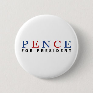 Badge Rond 5 Cm Moderne Blue Red Mike Pence pour le président