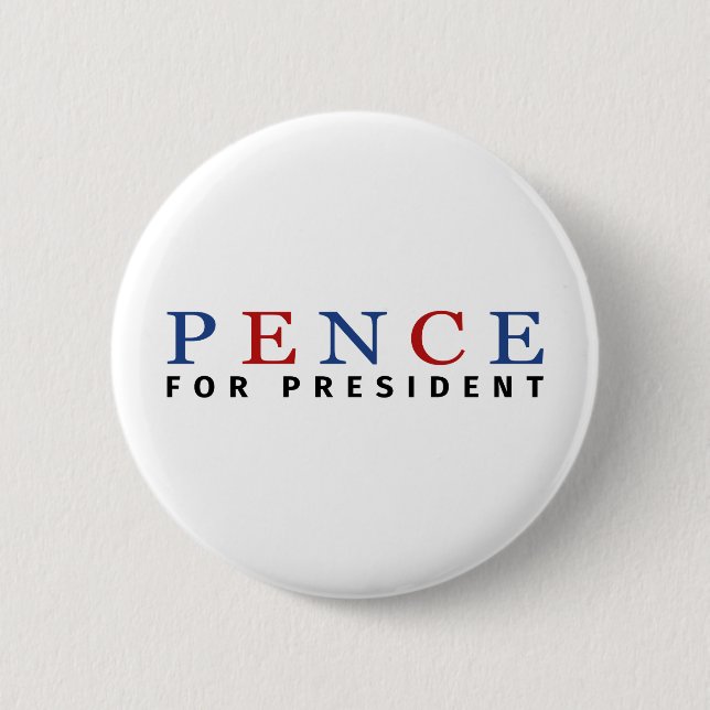 Badge Rond 5 Cm Moderne Blue Red Mike Pence pour le président (Devant)