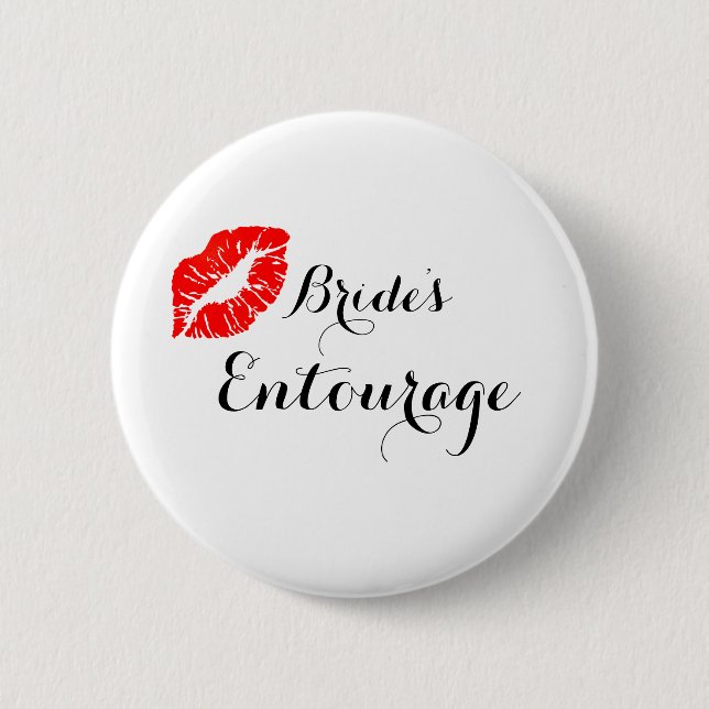Badge Rond 5 Cm Moderne Calligraphie Mariages Entourage (Devant)
