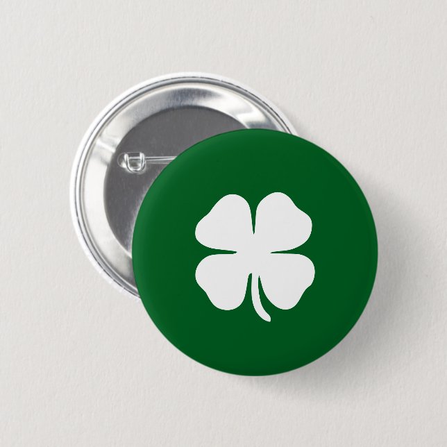 Badge Rond 5 Cm Moderne Emerald Green à quatre feuilles Clover Luc (Devant & derrière)