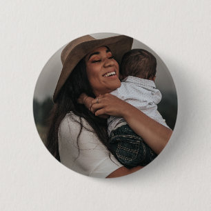 Badge Rond 5 Cm Moderne personnalisé double face deux photos compl