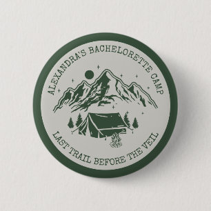Badge Rond 5 Cm Moderne Simple Camping Week-end Bachelorette Party
