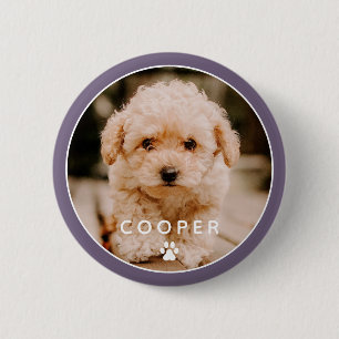 Badge Rond 5 Cm Moderne Simple Jouer Élégant Chic Paw Pet Photo