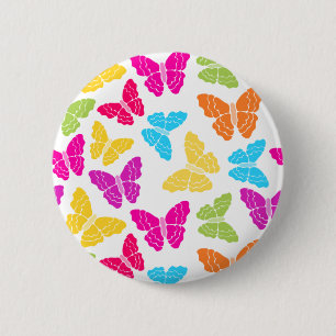 Badge Rond 5 Cm Moderne Vibrant Arc-en-ciel Butterfly mûre Motif
