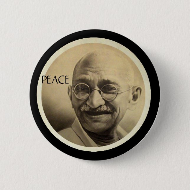 Badge Rond 5 Cm Mohandas Gandhi (Devant)