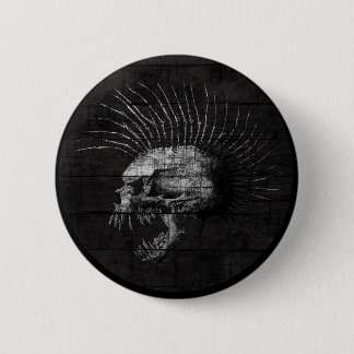 Badge Rond 5 Cm Mohawk de crâne