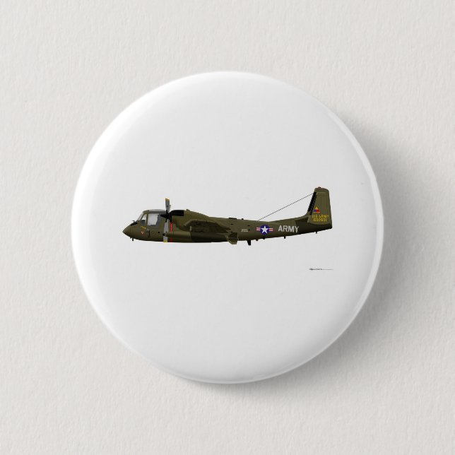 Badge Rond 5 Cm Mohawk de Grumman OV-1 (Devant)