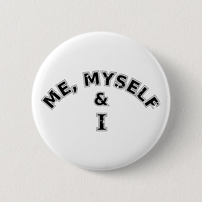 Badge Rond 5 Cm Moi-Même Et Je Typographie (Devant)