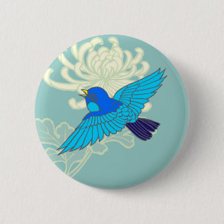 Badge Rond 5 Cm Moineau bleu