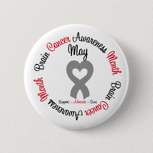 Badge Rond 5 Cm Mois de conscience de cancer du cerveau