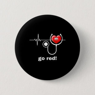 Badge Rond 5 Cm Mois de la santé Février American Heart Health