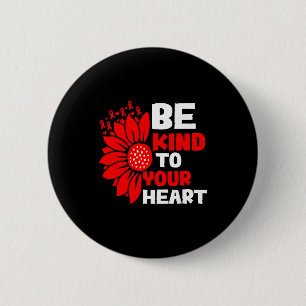 Badge Rond 5 Cm Mois de la sensibilisation à la maladie cardiaque