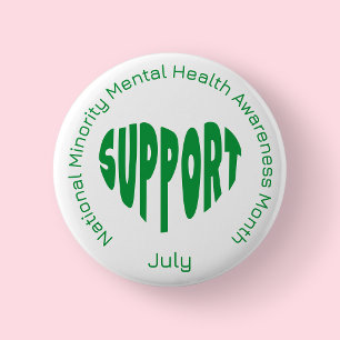 Badge Rond 5 Cm Mois de la sensibilisation à la santé mentale des