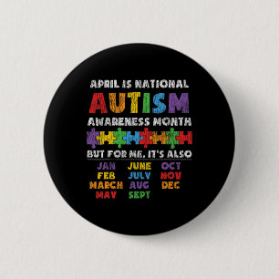 Badge Rond 5 Cm Mois de la sensibilisation à l'autisme Enfants aut