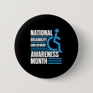 Badge Rond 5 Cm Mois de la sensibilisation à l'emploi des personne
