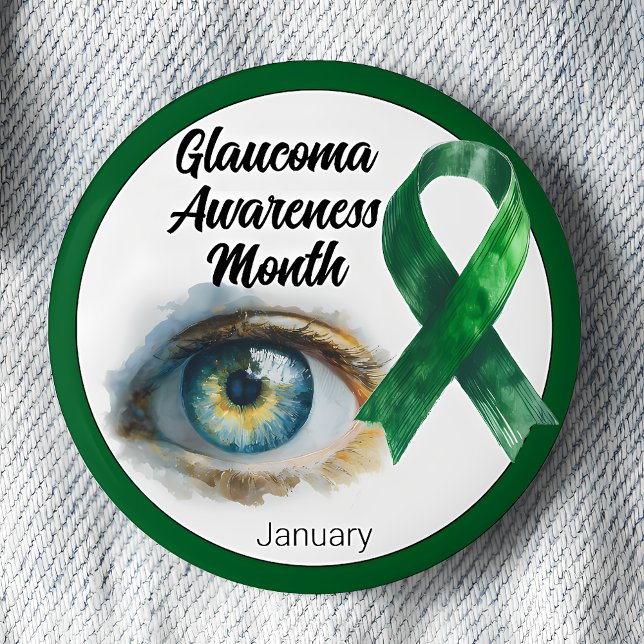 Badge Rond 5 Cm Mois de la sensibilisation au glaucome de janvier (Créateur téléchargé)