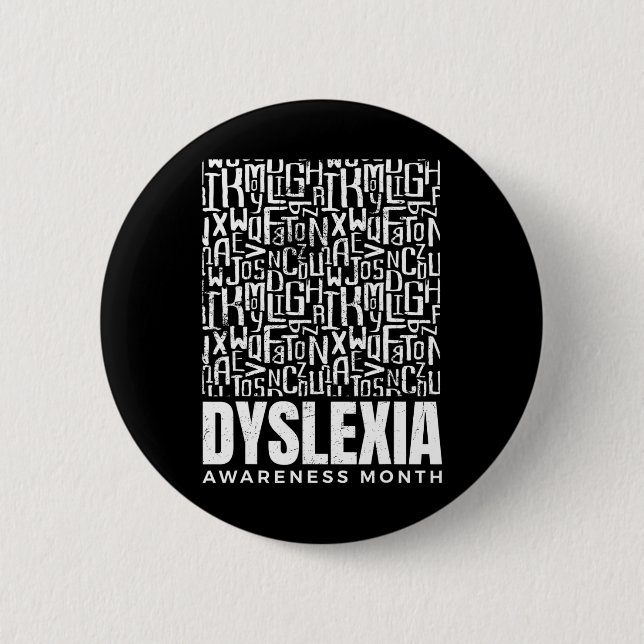 Badge Rond 5 Cm Mois de la sensibilisation Dyslexie guerrière Dysl (Devant)