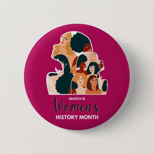 Badge Rond 5 Cm Mois de l'histoire des femmes 2026 (Devant)