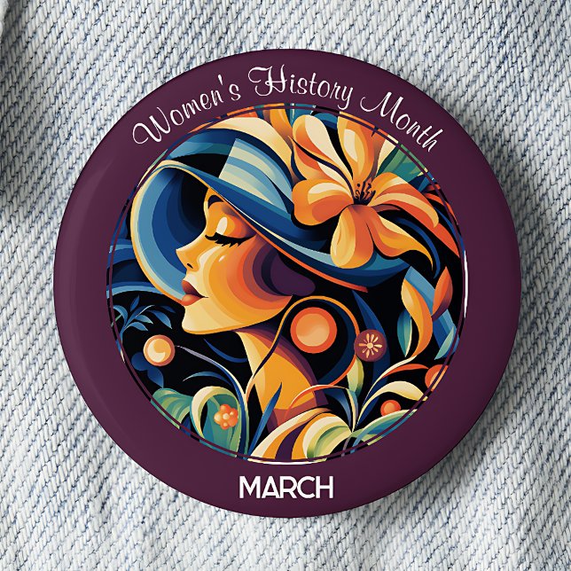 Badge Rond 5 Cm Mois de l'histoire des femmes Violet (Créateur téléchargé)
