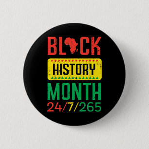 Badge Rond 5 Cm Mois de l'histoire des Noirs 24 7 265 Fierté afric