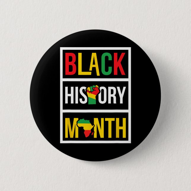 Badge Rond 5 Cm Mois de l'histoire des Noirs - Autonomisation des  (Devant)