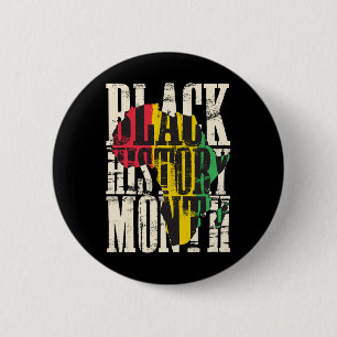 Badge Rond 5 Cm Mois de l'histoire des Noirs Carte africaine fière
