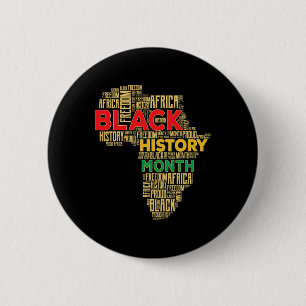 Badge Rond 5 Cm Mois de l'histoire des Noirs Carte d'Afrique 