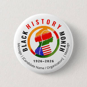 Badge Rond 5 Cm Mois de l'histoire des Noirs Centenaire Formel Pat