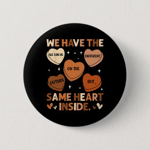 Badge Rond 5 Cm Mois de l'histoire des Noirs Cœur Nous avons le mê