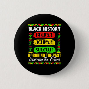 Badge Rond 5 Cm Mois de l'histoire des Noirs Croire Réussir Réussi