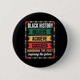 Badge Rond 5 Cm Mois de l'histoire des Noirs Croire Réussir Réussi