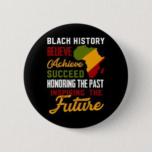 Badge Rond 5 Cm Mois de l'histoire des Noirs Croire Réussir Réussi