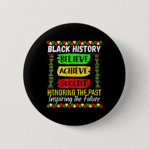Badge Rond 5 Cm Mois de l'histoire des Noirs Croire Réussir Réussi
