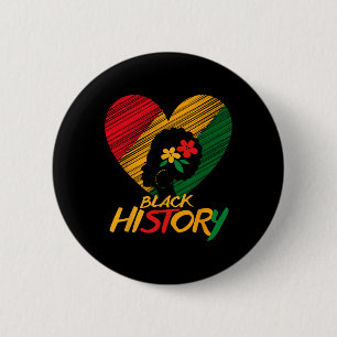 Badge Rond 5 Cm Mois de l'histoire des Noirs Fierté africaine Femm