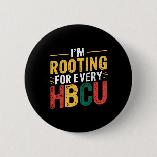 Badge Rond 5 Cm Mois de l'histoire des Noirs HBCU Je soutiens chaq